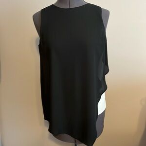 Black and cream sleeveless tunic
